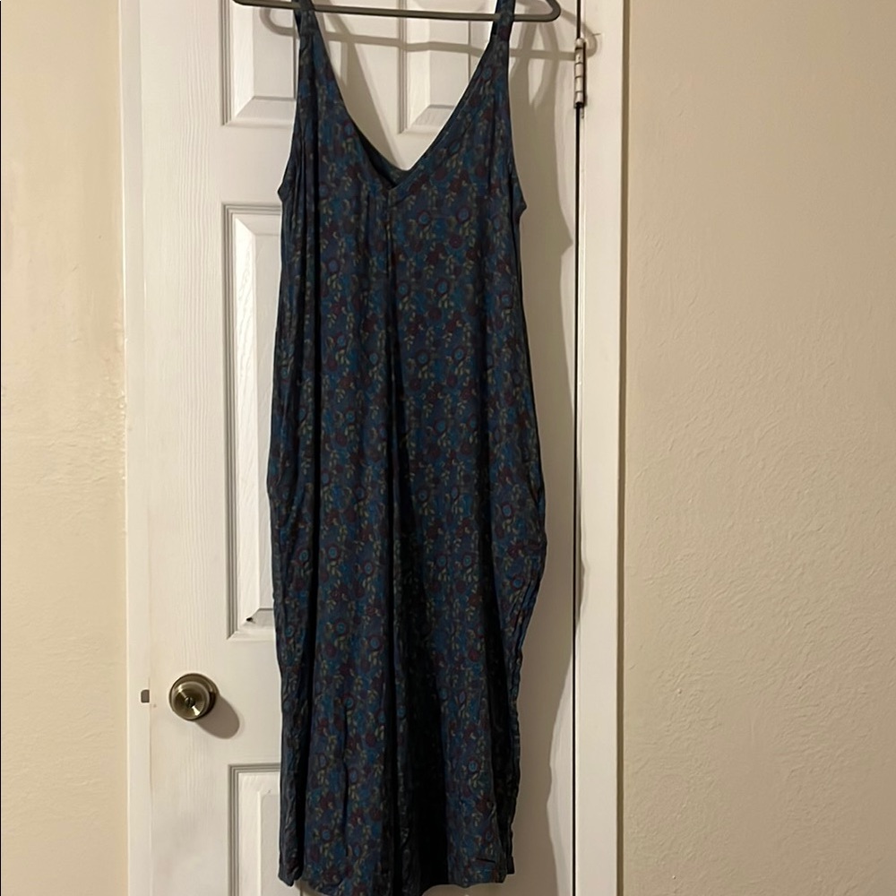 NATURAL LIFE Gray and Blue Sleeveless jumpsuit